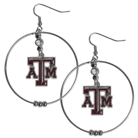 Texas A & M Aggies 2 Inch Hoop Earrings