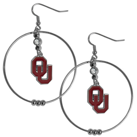 Oklahoma Sooners 2 Inch Hoop Earrings