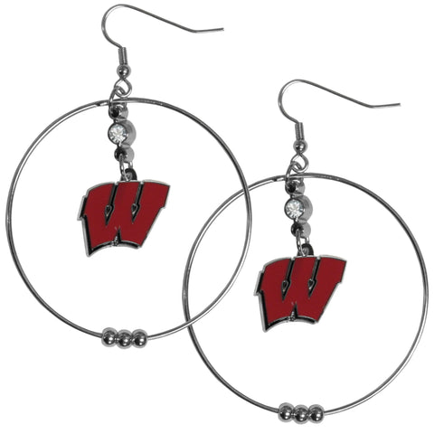 Wisconsin Badgers 2 Inch Hoop Earrings