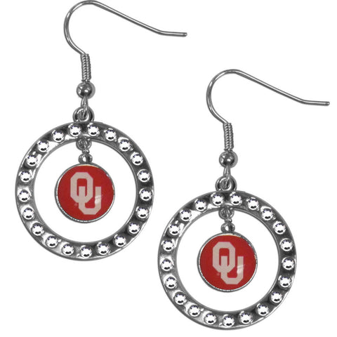 Oklahoma Sooners Rhinestone Hoop Earrings
