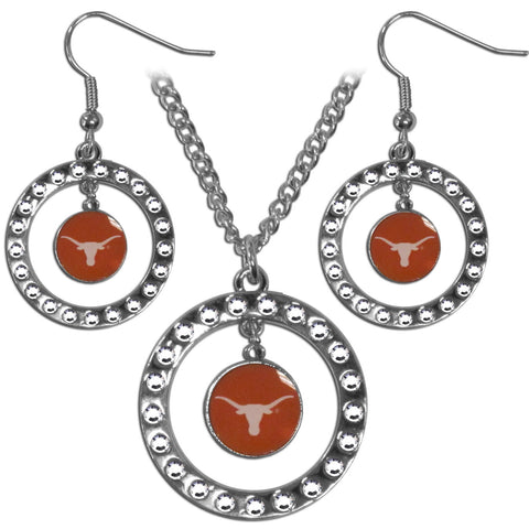 Texas Longhorns Rhinestone Hoop Jewelry Set