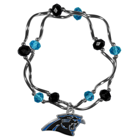 Carolina Panthers Crystal Bead Bracelet