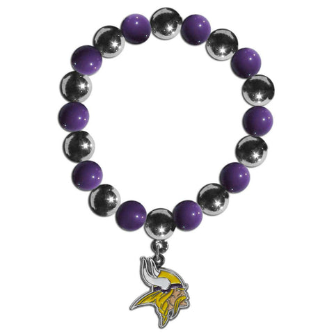 Minnesota Vikings Chrome Bead Bracelet