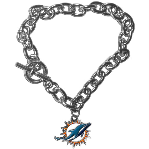 Miami Dolphins Charm Chain Bracelet