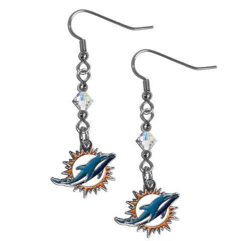 Miami Dolphins Crystal Dangle Earrings