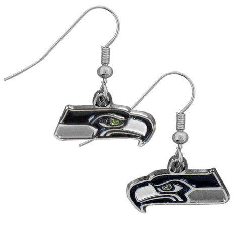 Seattle Seahawks Chrome Dangle Earrings