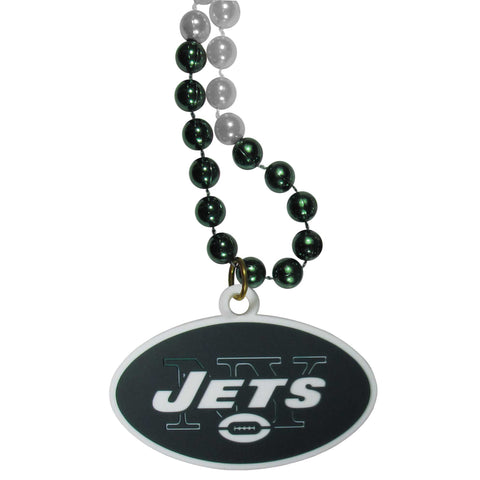 New York Jets Mardi Gras Bead Necklace