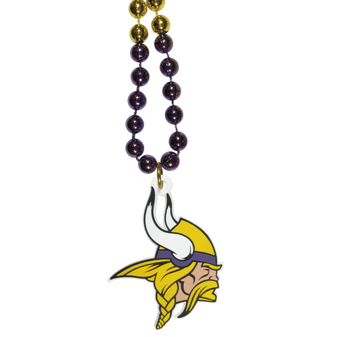 Minnesota Vikings Mardi Gras Bead Necklace