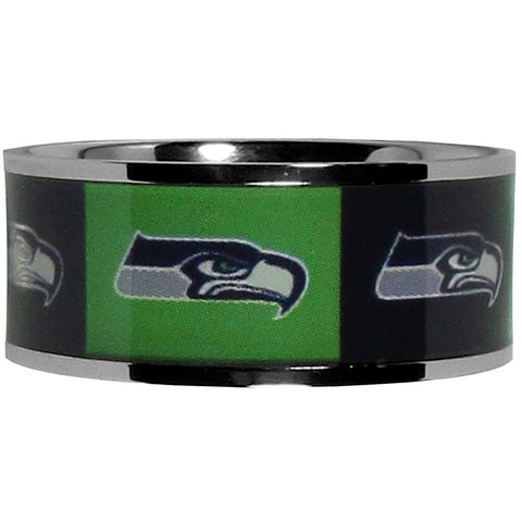 Seattle Seahawks Steel Inlaid Ring Size 12
