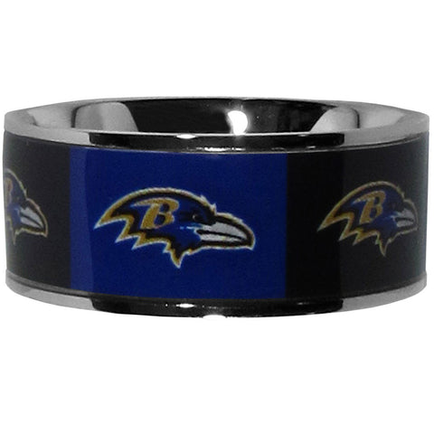 Baltimore Ravens Steel Inlaid Ring Size 10