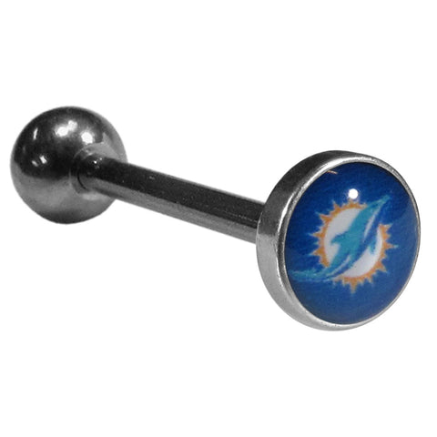 Miami Dolphins Inlaid Barbell Tongue Ring