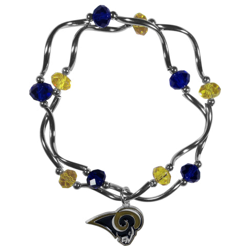 Los Angeles Rams Crystal Bead Bracelet