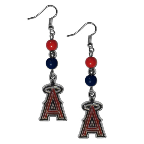 Los Angeles Angels of Anaheim Fan Bead Dangle Earrings
