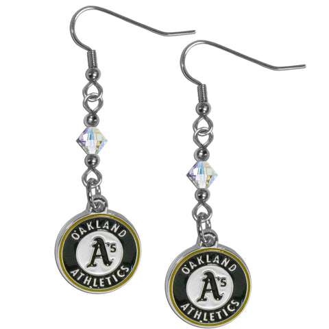 Oakland Athletics Crystal Dangle Earrings