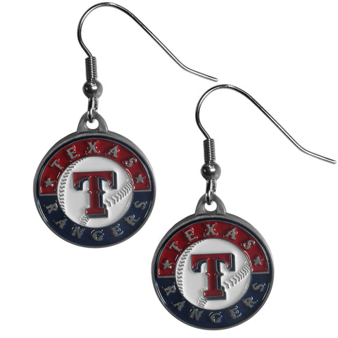 Texas Rangers Chrome Dangle Earrings