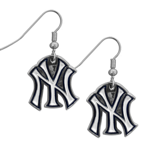 New York Yankees Chrome Dangle Earrings