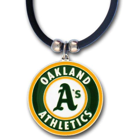 Oakland Athletics Rubber Cord Necklace
