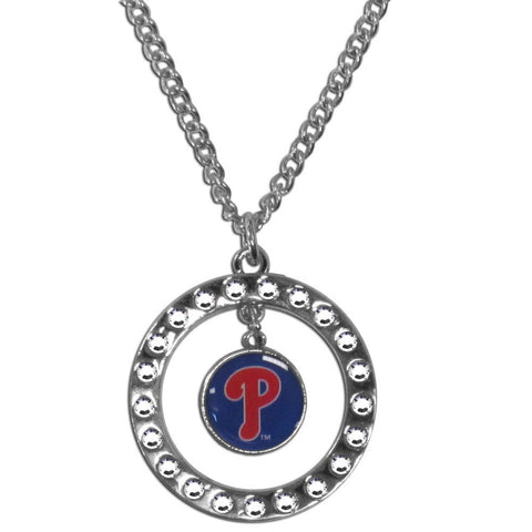 Philadelphia Phillies Rhinestone Hoop Necklace