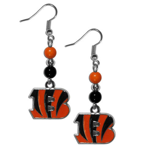 Cincinnati Bengals Fan Bead Dangle Earrings