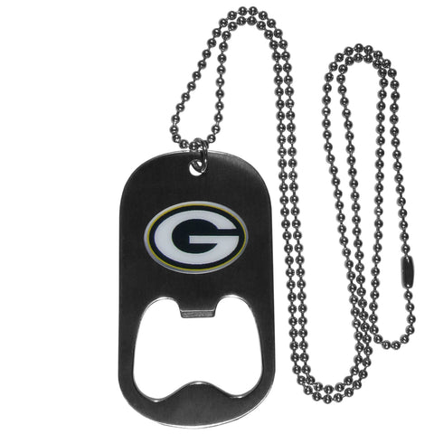 Green Bay Packers Bottle Opener Tag Necklace
