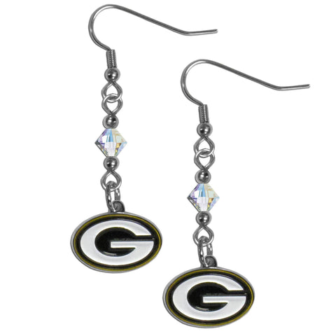 Green Bay Packers Crystal Dangle Earrings
