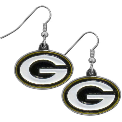Green Bay Packers Chrome Dangle Earrings