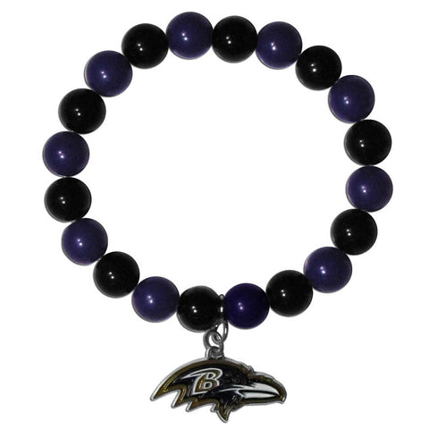 Baltimore Ravens Fan Bead Bracelet