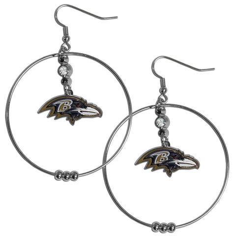 Baltimore Ravens 2 Inch Hoop Earrings