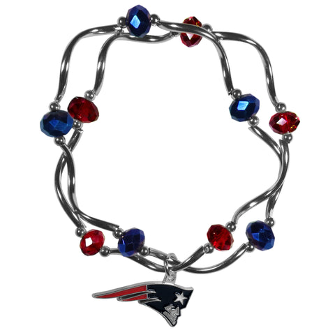 New England Patriots Crystal Bead Bracelet