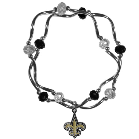 New Orleans Saints Crystal Bead Bracelet