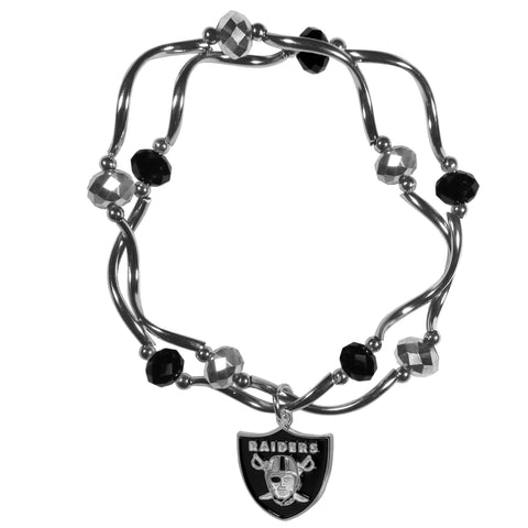 Oakland Raiders Crystal Bead Bracelet