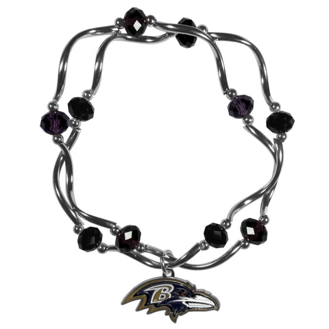 Baltimore Ravens Crystal Bead Bracelet