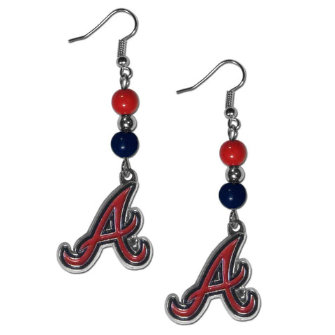 Atlanta Braves Fan Bead Dangle Earrings