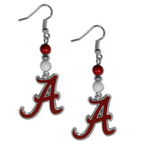 Bead Dangle Earrings - Alabama Crimson Tide Fan Bead Dangle Earrings