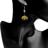Bead Dangle Earrings - Iowa Hawkeyes Fan Bead Dangle Earrings