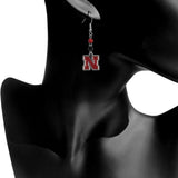 Bead Dangle Earrings - Nebraska Cornhuskers Fan Bead Dangle Earrings