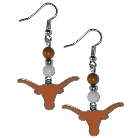 Bead Dangle Earrings - Texas Longhorns Fan Bead Dangle Earrings