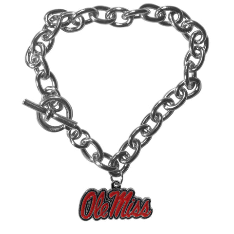 Charm Chain Bracelet - Mississippi Rebels Charm Chain Bracelet