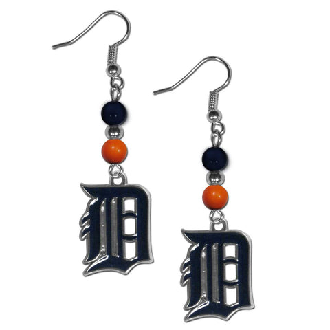 Detroit Tigers Fan Bead Dangle Earrings